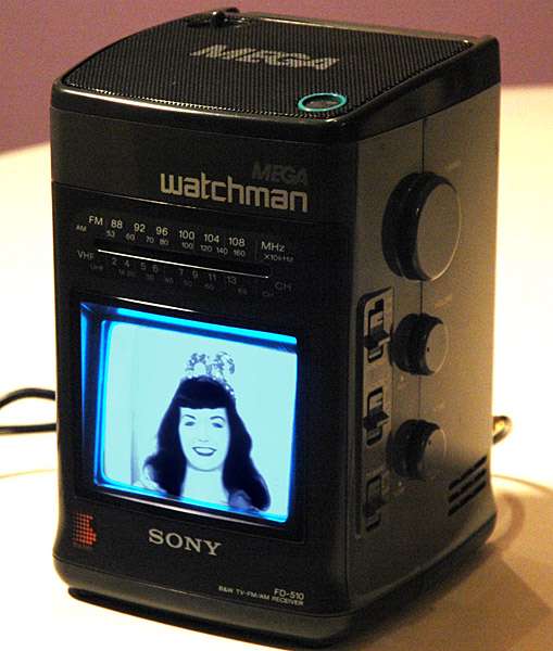 VINTAGE SONY WATCHMAN FD-510 PORTABLE TV AM/FM RADIO